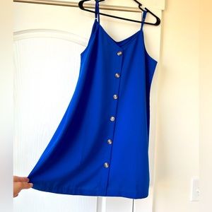 Blue sun dress with spaghetti straps